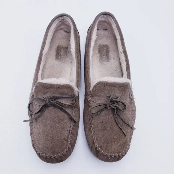 UGG Men's Size 11 Corvin Loafer Moccasin‎ Slippers Tan Suede DRY LEAF Slip On